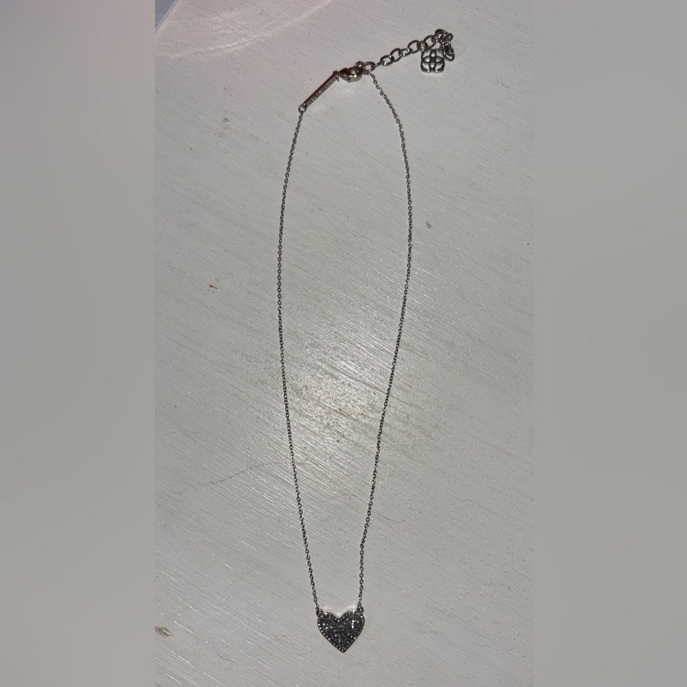 Kendra Scott Ari Heart Silver Pendant Necklace